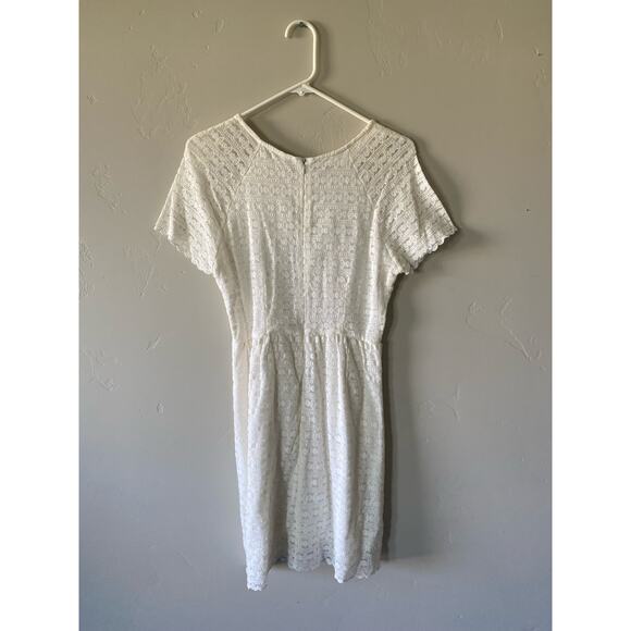 Free People Size 10 Creamy White Lace Knee Length Dress - Picture 3 of 13